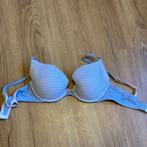Grey mesh push up bra